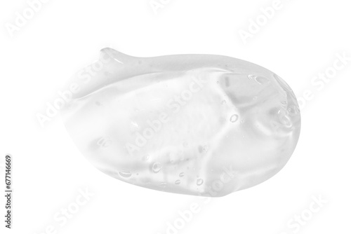 smear of transparent cosmetic gel. On an empty background.
