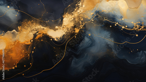 Vibrantly painted brushstrokes create a luxury colorful abstract swirl design