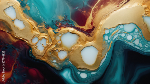 Vibrantly painted brushstrokes create a luxury colorful abstract swirl design