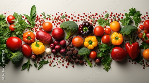 Variety of organic vegetables in the kitchen lay on the table in the middle sequence