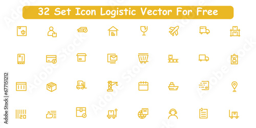 Logistics icon set. Containing distribution, shipping, transportation, delivery, cargo, freight, route planning, supply chain, export and import icons. Solid icon collection.