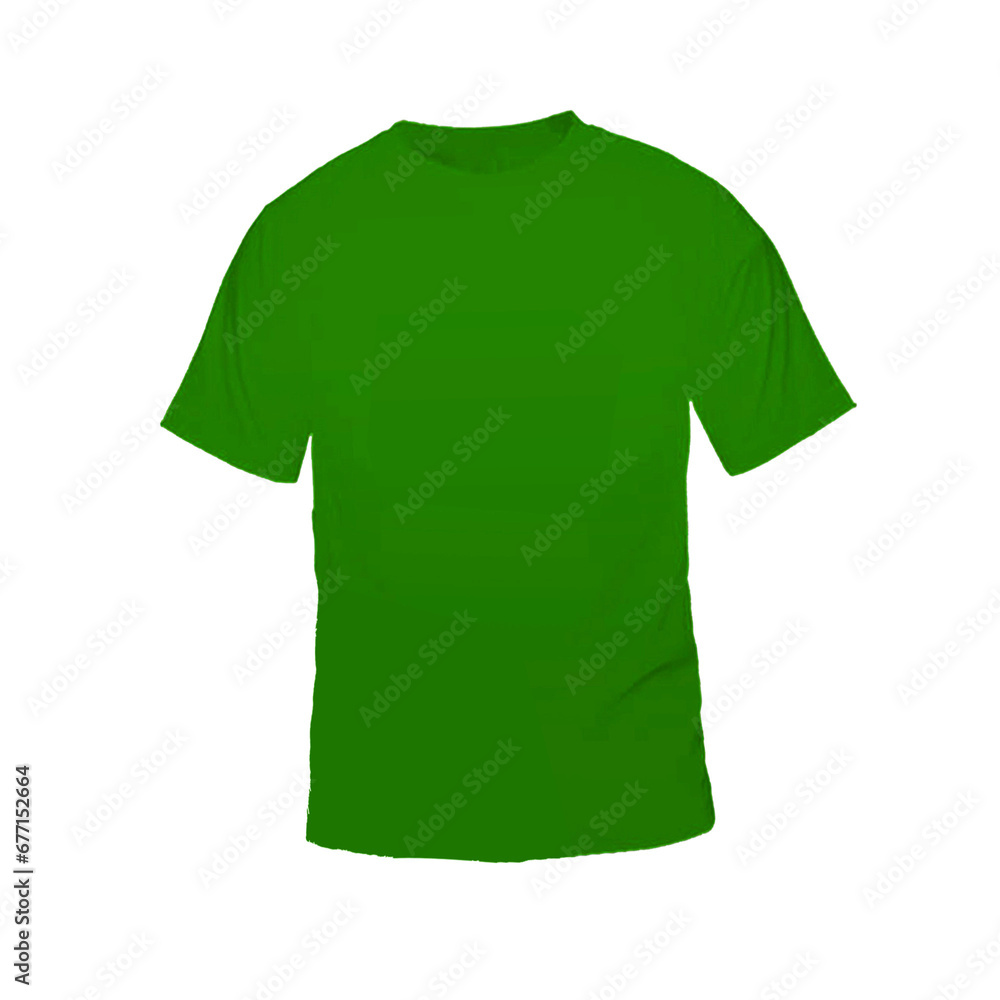 green t shirt on transparent background, green shirt mockup design