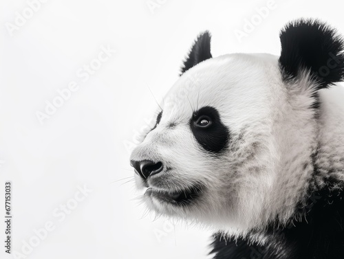 Close-up of A Panda isolated on a white background