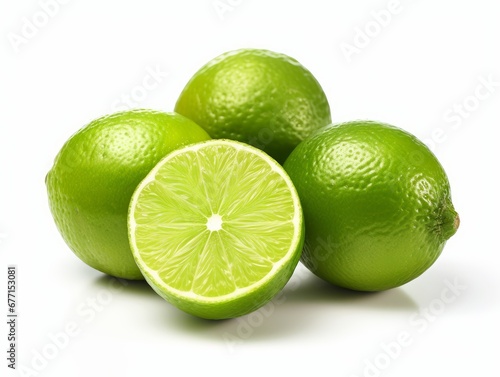 Bunch of limes isolated on A white background