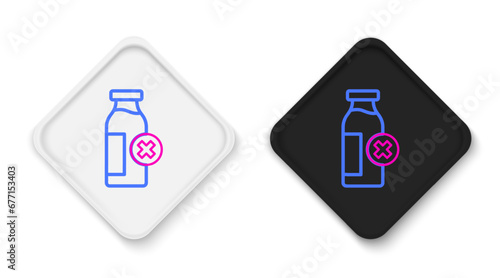 Line Lactose intolerance icon isolated on white background. Not allow milk. Allergy concept, lactose intolerance allergy warning sign. Colorful outline concept. Vector