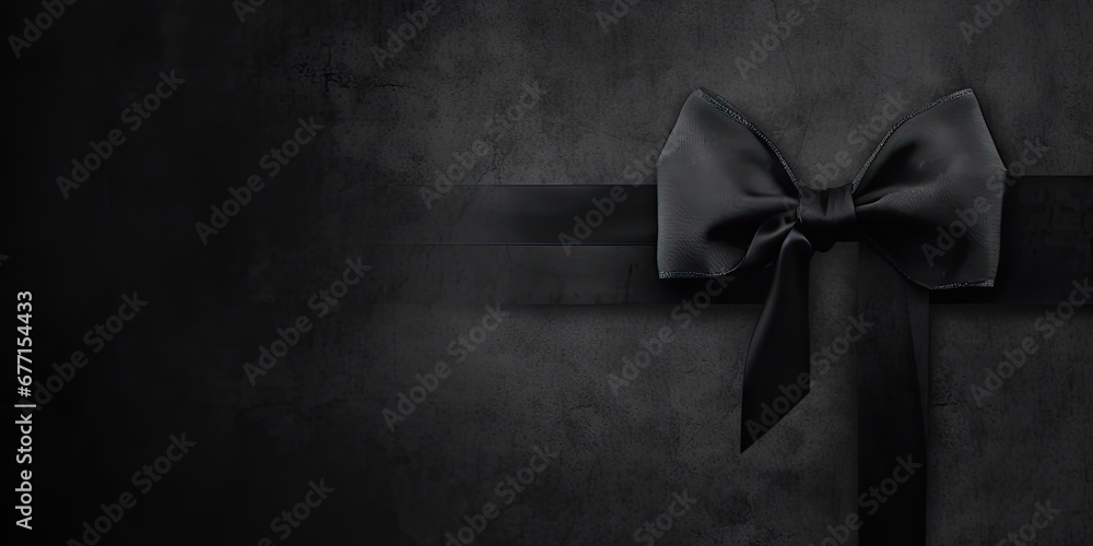 Festive elegance. Gift wrapping for special occasions. Celebration in style. Luxurious presents with black ribbons with love. Elegant bow on gifts for occasion - obrazy, fototapety, plakaty 
