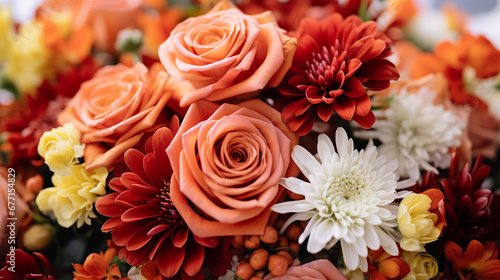 Autumn Bouquet in Red and Orange