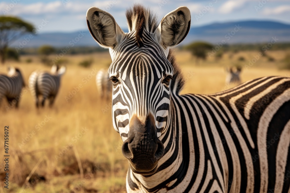 Naklejka premium Zebra in the wild