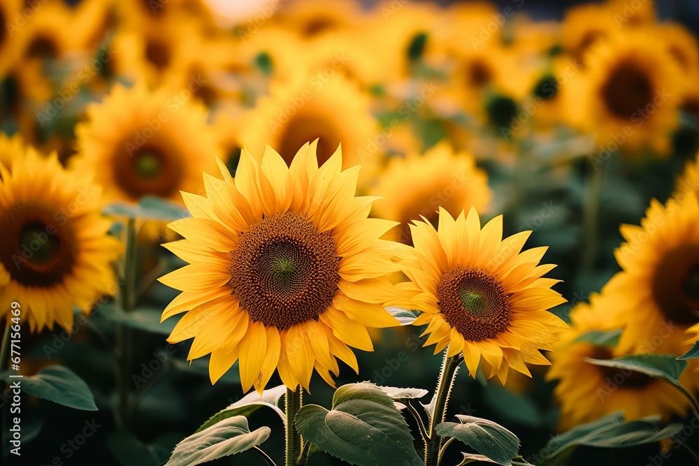 Fototapeta premium Beautiful display of Sunflower gardens