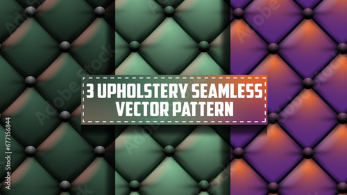 Luxurious upholstery seamless pattern. Upholstery Seamless Vector Pattern