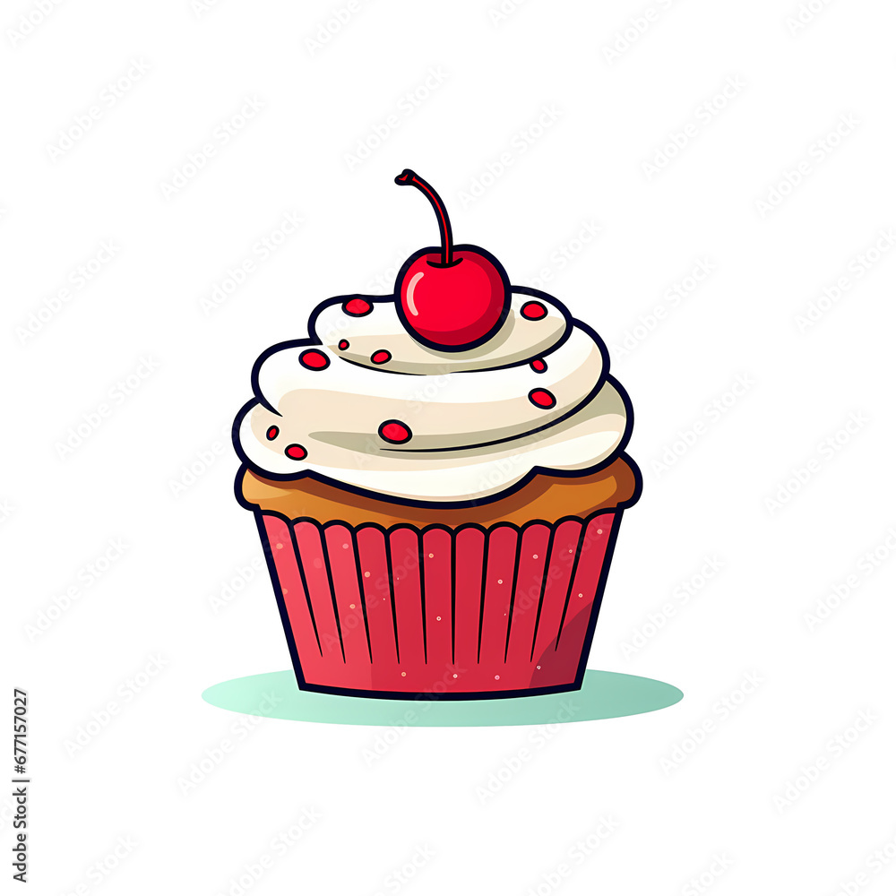 A Flat cupcake with a cherry inside A Flat cupcake with a cherry inside
