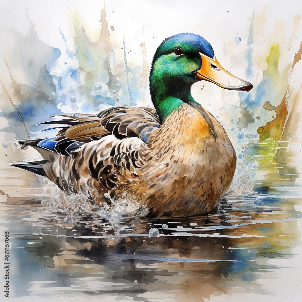 Obraz premium duck on a pond