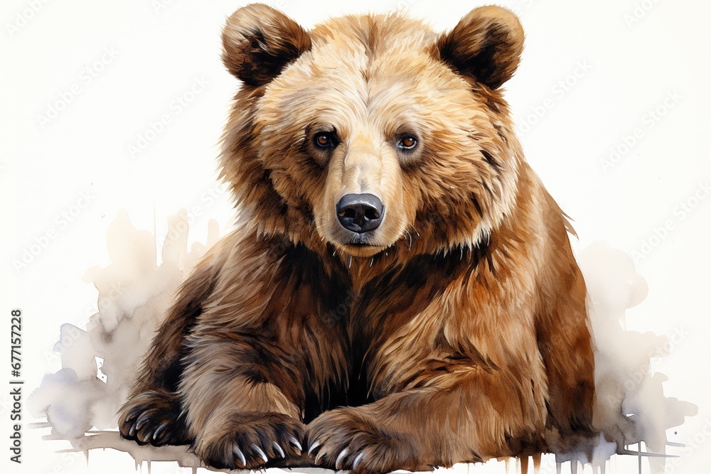 Fototapeta premium brown bear in the snow