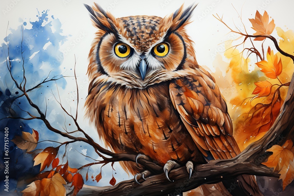 great horned owl in the night great horned owl in the night
