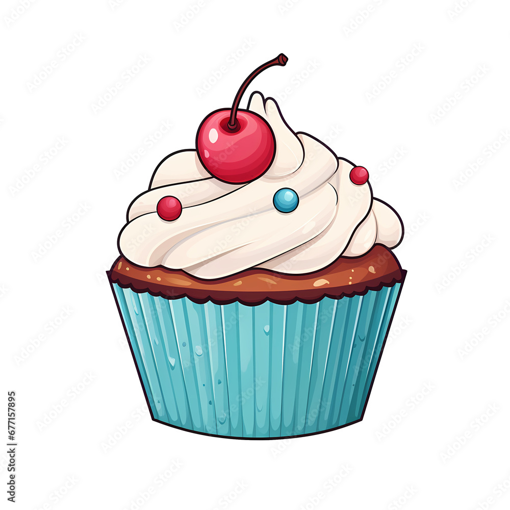 A Flat cupcake with a cherry inside A Flat cupcake with a cherry inside