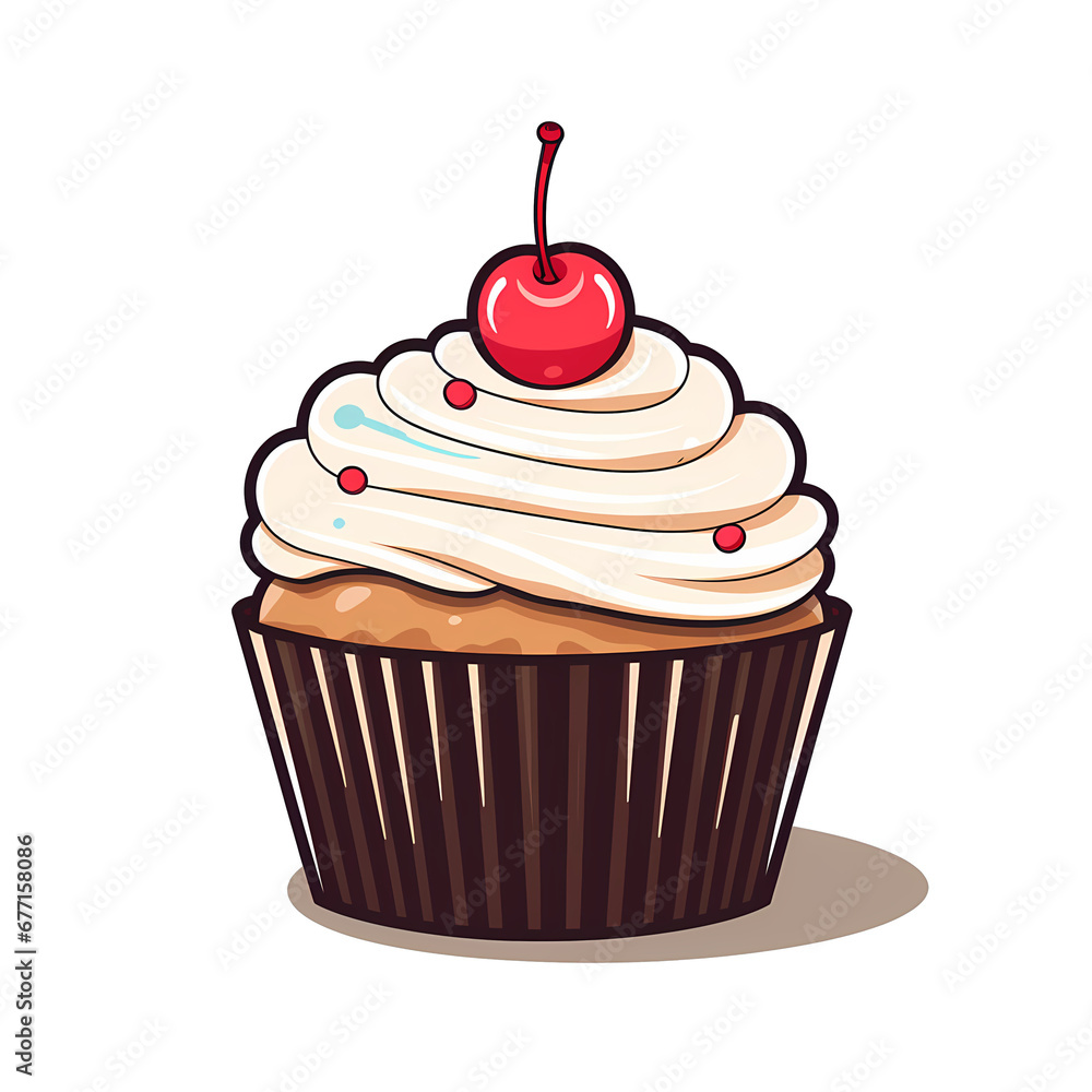 A Flat cupcake with a cherry inside A Flat cupcake with a cherry inside