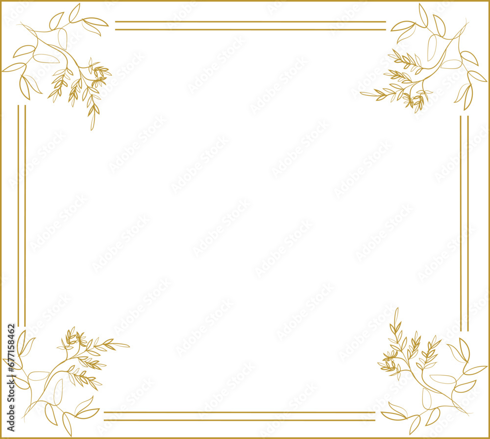 Obraz premium frame with flowers Luxury Black Floral Rectangle Corner Certificate Page Border Pattern Line Photo Thai Frame Islamic Wedding Invitation vector 