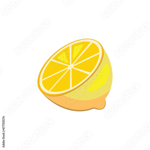 lemon slices on white