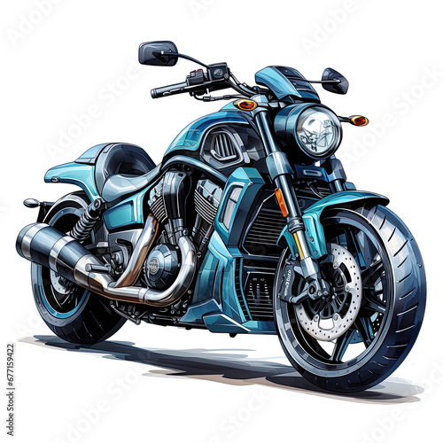 watercolor Motorcycle clipart  Generative Ai