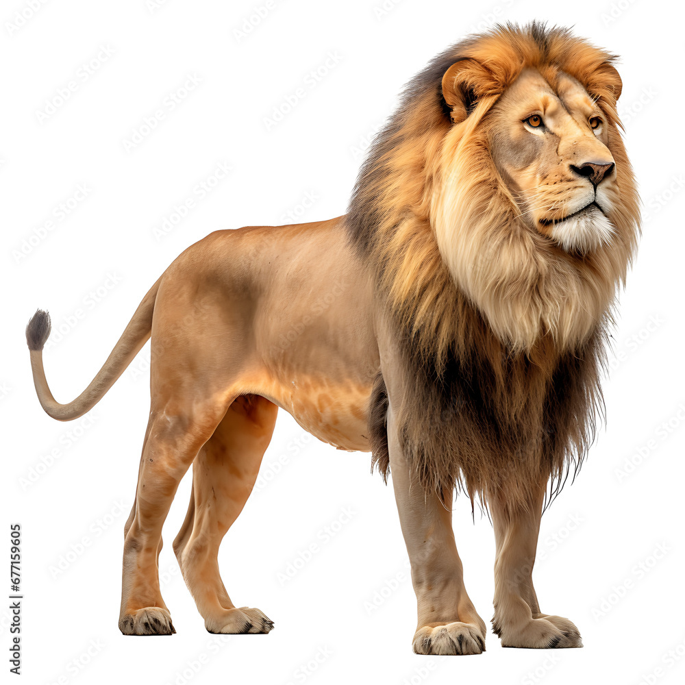 Portrait of a Lion isolated on transparent background