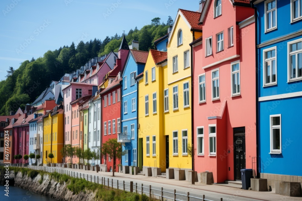 Fototapeta premium a row of colorful houses