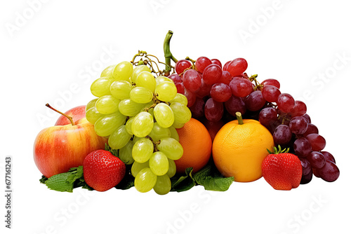 fruits isolated on transparent background. Generative Ai