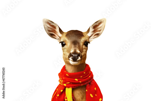 Fotografia roe deer in sweater isolated on transparent background