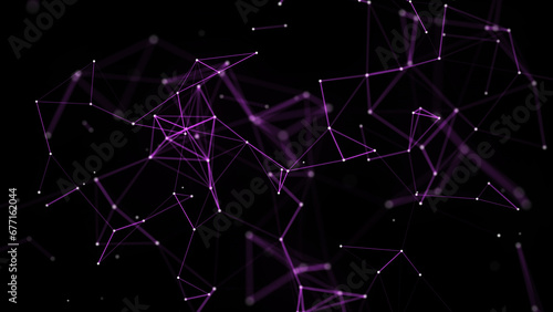 Network connection structure background. Abstract technology with points and lines. Digital futuristic wallpaper. Big data visualization. 3D rendering.
