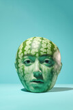Watermelon with human face. Ai generative art