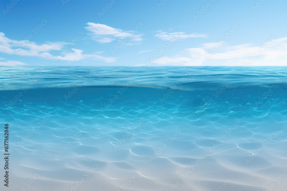 Obraz premium Beautiful sandy beach with blue sky background