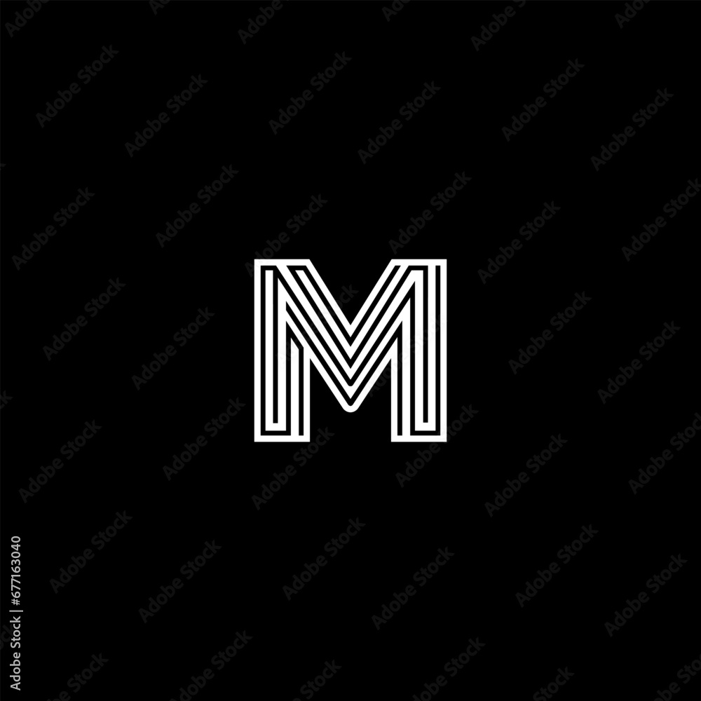 Letter M logo or MM initials two modern monogram symbol, mockup black and white business card emblem. Letter M logo or MM initials two modern monogram symbol, mockup black and white business card emblem.
