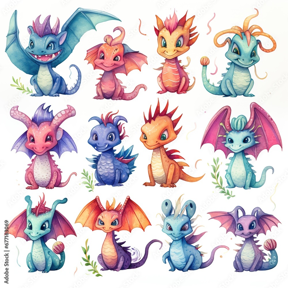 set of funny cartoon animals set of funny cartoon animals