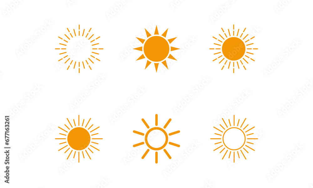 SUN LOGO DESIGN ICON VECTOR SUN LOGO DESIGN ICON VECTOR