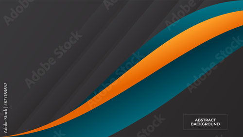 ABSTRACT DARK BACKGROUND WITH GEOMETRIC SHAPES GRADIENT BLUE ORANGE SMOOTH LIQUID COLOR DESIGN VECTOR TEMPLATE GOOD FOR MODERN WEBSITE  WALLPAPER  COVER DESIGN 
