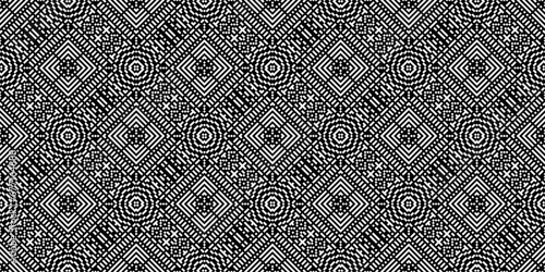 Monochrome geometric grid Pixel Art background Modern black and white abstract mosaic texture photo