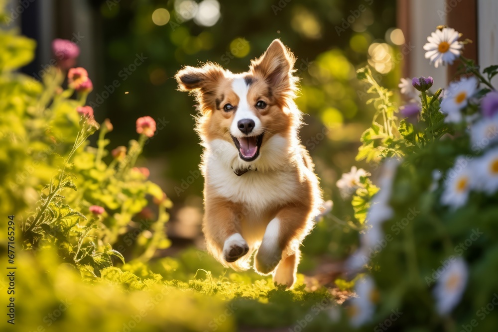 Garden Fantasy of a Playful Puppy Garden Fantasy of a Playful Puppy