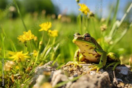 View of frog in nature