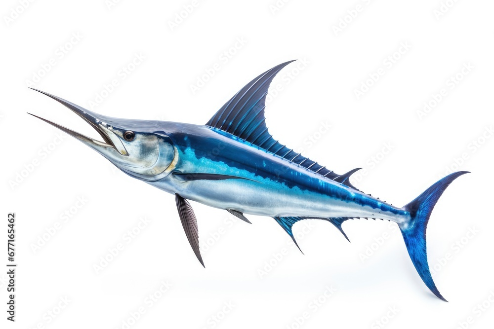 Fototapeta premium Blue Marlin Makaira Nigricans fish isolated on white background