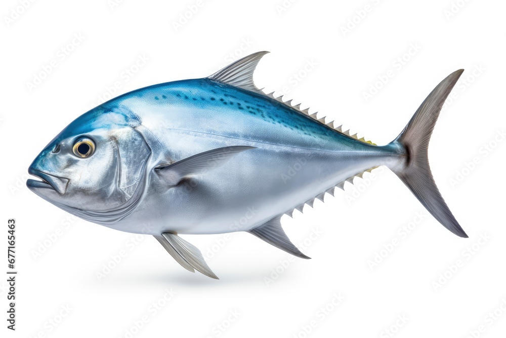 Obraz premium Bluefin Trevally Caranx Melampygus fish isolated on white background