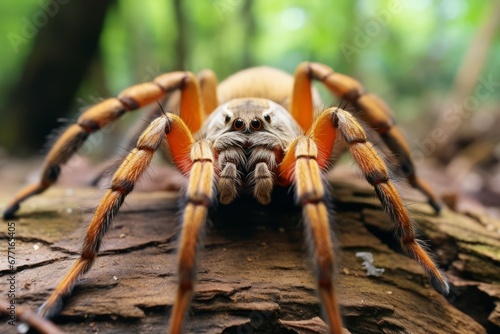 a close up of a spider crawling