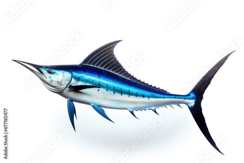 Blue Marlin Makaira Nigricans fish isolated on white background