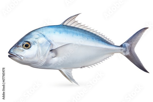 Bluefin Trevally Caranx Melampygus fish isolated on white background © Karlaage