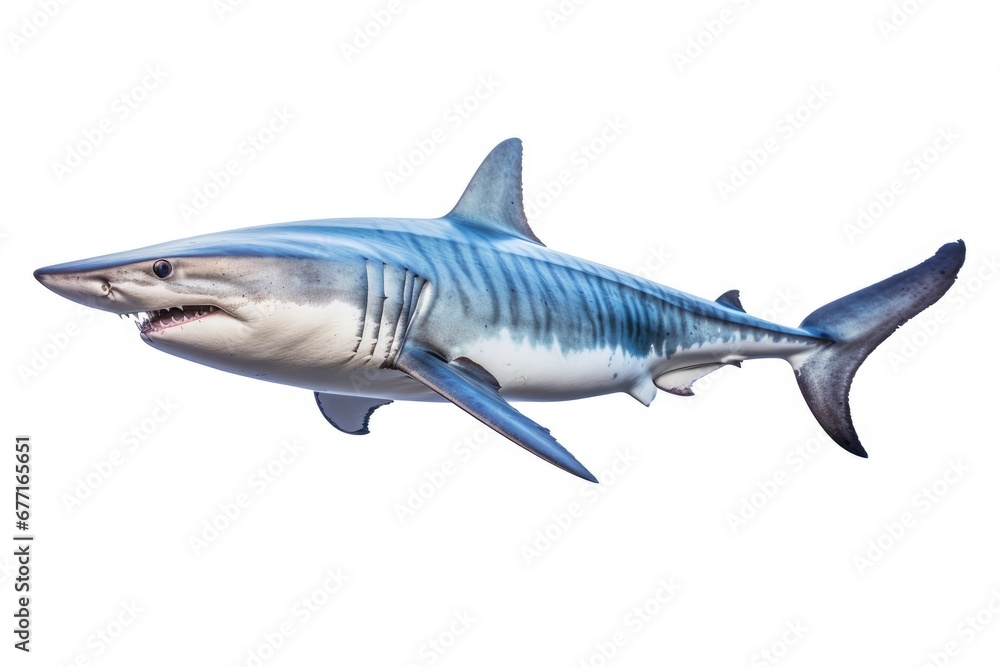 Mako Shark Isurus Spp fish isolated on white background