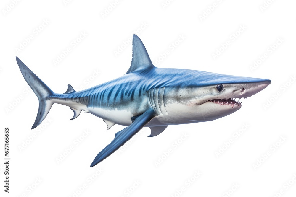 Obraz premium Mako Shark Isurus Spp fish isolated on white background