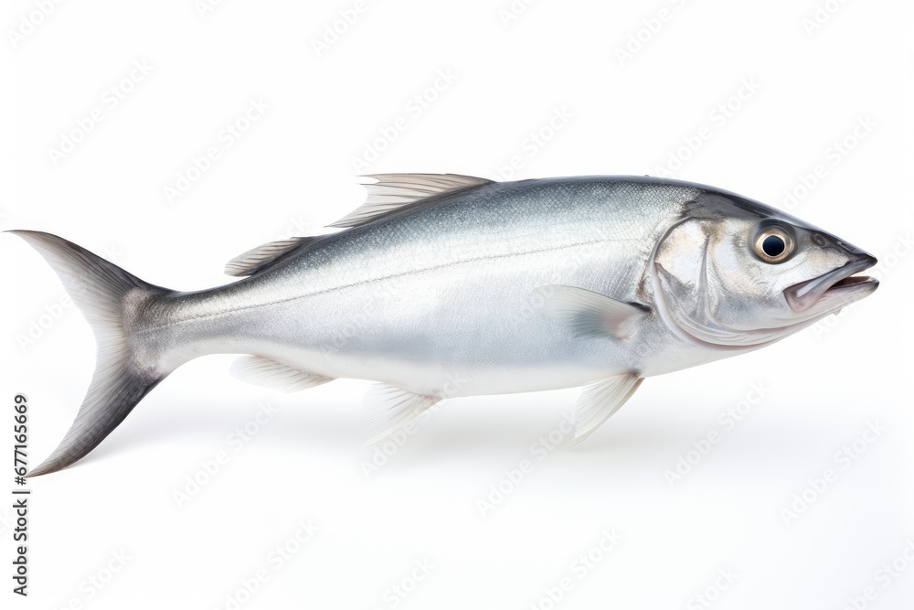 Bluefish Pomatomus saltatrix fish isolated on white background Bluefish Pomatomus saltatrix fish isolated on white background