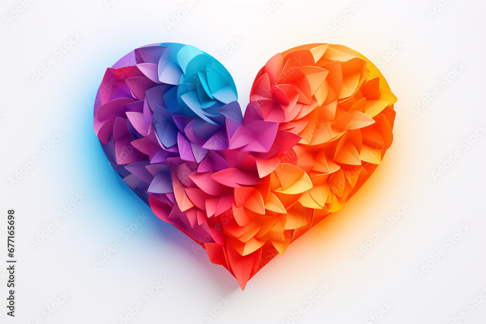 Stunning, vibrant heart, adorned with intricate patterns and delicate details, shines in a rich hue, exuding warmth and love. essence of love and affection, perfect for celebrating Valentine's Day