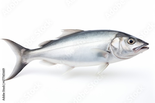Bluefish Pomatomus saltatrix fish isolated on white background photo