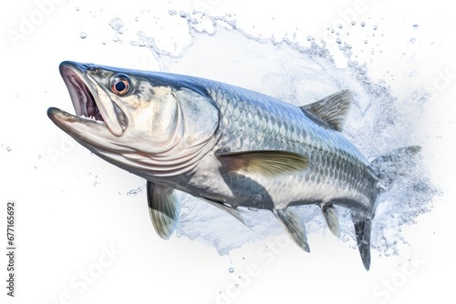 Tarpon Megalops Atlanticus fish isolated on white background photo