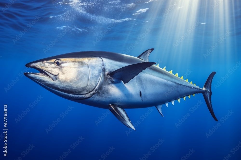 Obraz premium Tuna in the deep ocean