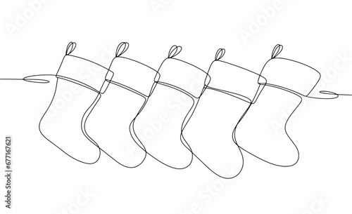 Christmas socks. One line
